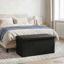 vidaXL Összecsukható tárolópad Fekete 180 kg 80 L 77 x 38 x 38 cm PVC