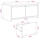 vidaXL Dohányzóasztal Fekete Tölgy 90 x 50 x 41.5 cm Szerelt Fa