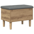 vidaXL Tároló pad párnával Kézműves Tölgy 62 x 42 x 46 cm Szerelt Fa