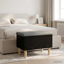vidaXL Tároló pad párnával Fekete Tölgy 62 x 42 x 46 cm Szerelt Fa
