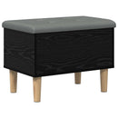 vidaXL Tároló pad párnával Fekete Tölgy 62 x 42 x 46 cm Szerelt Fa