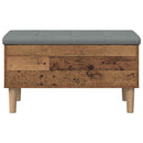 vidaXL Tároló pad párnával Tölgyfa 82 x 42 x 46 cm Szerelt Fa