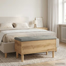 vidaXL Tároló pad párnával Kézműves Tölgy 82 x 42 x 46 cm Szerelt Fa