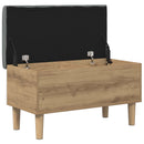 vidaXL Tároló pad párnával Kézműves Tölgy 82 x 42 x 46 cm Szerelt Fa