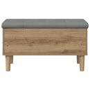 vidaXL Tároló pad párnával Kézműves Tölgy 82 x 42 x 46 cm Szerelt Fa