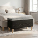vidaXL Tároló pad párnával Fekete Tölgy 82 x 42 x 46 cm Szerelt Fa