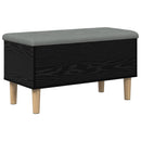 vidaXL Tároló pad párnával Fekete Tölgy 82 x 42 x 46 cm Szerelt Fa