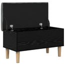 vidaXL Tároló pad párnával Fekete Tölgy 82 x 42 x 46 cm Szerelt Fa