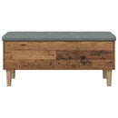vidaXL Tároló pad párnával Tölgyfa 102 x 42 x 46 cm Szerelt Fa