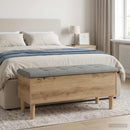 vidaXL Tároló pad párnával Kézműves Tölgy 102 x 42 x 46 cm Szerelt Fa