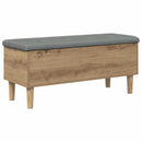 vidaXL Tároló pad párnával Kézműves Tölgy 102 x 42 x 46 cm Szerelt Fa