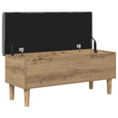 vidaXL Tároló pad párnával Kézműves Tölgy 102 x 42 x 46 cm Szerelt Fa