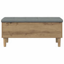 vidaXL Tároló pad párnával Kézműves Tölgy 102 x 42 x 46 cm Szerelt Fa