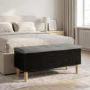 vidaXL Tároló pad párnával Fekete Tölgy 102 x 42 x 46 cm Szerelt Fa