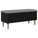 vidaXL Tároló pad párnával Fekete Tölgy 102 x 42 x 46 cm Szerelt Fa