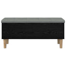 vidaXL Tároló pad párnával Fekete Tölgy 102 x 42 x 46 cm Szerelt Fa