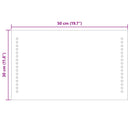 vidaXL LED Fürdőszoba Tükör Átlátszó 50 x 30 cm edzett üveg