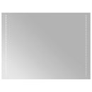 vidaXL LED Fürdőszoba Tükör Átlátszó 80 x 60 cm edzett üveg