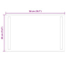 vidaXL LED Fürdőszoba Tükör tükörrel Átlátszó 50 x 30 cm edzett üveg