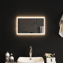 vidaXL LED Fürdőszoba Tükör tükörrel Átlátszó 50 x 30 cm edzett üveg