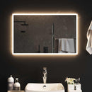 vidaXL LED Fürdőszoba Tükör tükörrel Átlátszó 80 x 50 cm edzett üveg