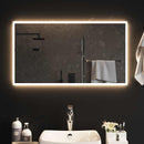 vidaXL LED Fürdőszoba Tükör tükörrel Átlátszó 90 x 50 cm edzett üveg