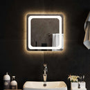 vidaXL LED Fürdőszoba Tükör tükörrel Átlátszó 40 x 40 cm edzett üveg