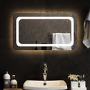 vidaXL LED Fürdőszoba Tükör tükörrel Átlátszó 70 x 40 cm edzett üveg