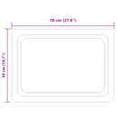 vidaXL LED Fürdőszoba Tükör tükörrel Átlátszó 70 x 50 cm edzett üveg