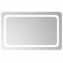 vidaXL LED Fürdőszoba Tükör tükörrel Átlátszó 80 x 50 cm edzett üveg
