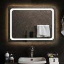 vidaXL LED Fürdőszoba Tükör tükörrel Átlátszó 80 x 60 cm edzett üveg