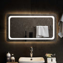 vidaXL LED Fürdőszoba Tükör tükörrel Átlátszó 90 x 50 cm edzett üveg