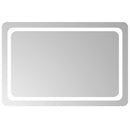 vidaXL LED Fürdőszoba Tükör tükörrel Átlátszó 90 x 60 cm edzett üveg