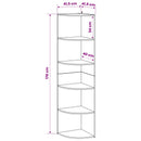 vidaXL Sarokpolc 5 szintes 41,5 x 41,5 x 178 cm Szerelt Fa