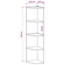 vidaXL Sarokpolc 4 szintes 41,5 x 41,5 x 143 cm Szerelt Fa