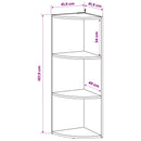 vidaXL Sarokpolc 3 szintes 41,5 x 41,5 x 107,5 cm Szerelt Fa Fehér