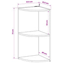 vidaXL Sarokpolc 2 szintes 41,5 x 41,5 x 72 cm Szerelt Fa Betonszürke