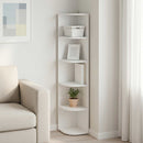 vidaXL Sarokpolc 5 szintes 25 x 31 x 131 cm Szerelt Fa Fehér
