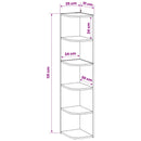 vidaXL Sarokpolc 5 szintes 25 x 31 x 131 cm Szerelt Fa Fehér