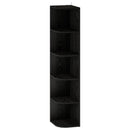 vidaXL Sarokpolc 5 szintes 25 x 31 x 131 cm Szerelt Fa Fekete Tölgy