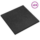 vidaXL Esés elleni védelmi csempék 24 pcs Fekete 50 x 50 cm Gumi