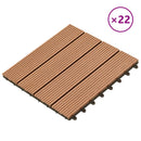 vidaXL Faszegély járólap 22 pcs Barna 30 x 30 cm WPC