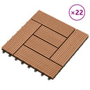 vidaXL Faszegély járólap 22 pcs Barna 30 x 30 cm WPC