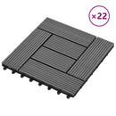 vidaXL Faszegély járólap 22 pcs Szürke 30 x 30 cm WPC