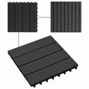 vidaXL Faszegély járólap 22 pcs Fekete 30 x 30 cm WPC