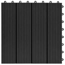 vidaXL Faszegély járólap 22 pcs Fekete 30 x 30 cm WPC