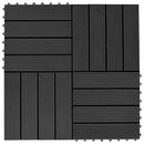 vidaXL Faszegély járólap 22 pcs Fekete 30 x 30 cm WPC