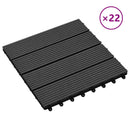 vidaXL Faszegély járólap 22 pcs Fekete 30 x 30 cm WPC