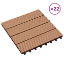 vidaXL Faszegély járólap 22 pcs Tíkfa 30 x 30 cm WPC