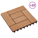 vidaXL Faszegély járólap 22 pcs Tíkfa 30 x 30 cm WPC